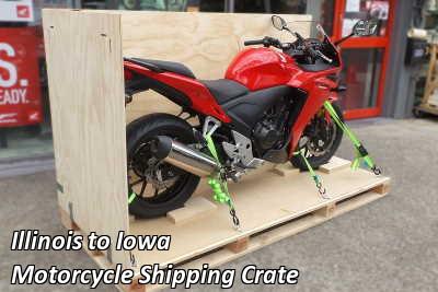 Illinois to Iowa Motorcycle Shipping Crate