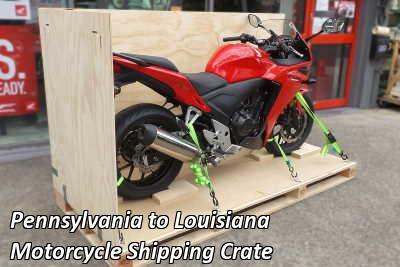 Pennsylvania to Louisiana Motorcycle Shipping Crate